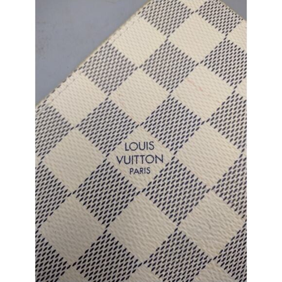 Louis Vuitton Damier Azur Neverfull MM GM Wristlet Pouch Cream Gray - Picture 4 of 8